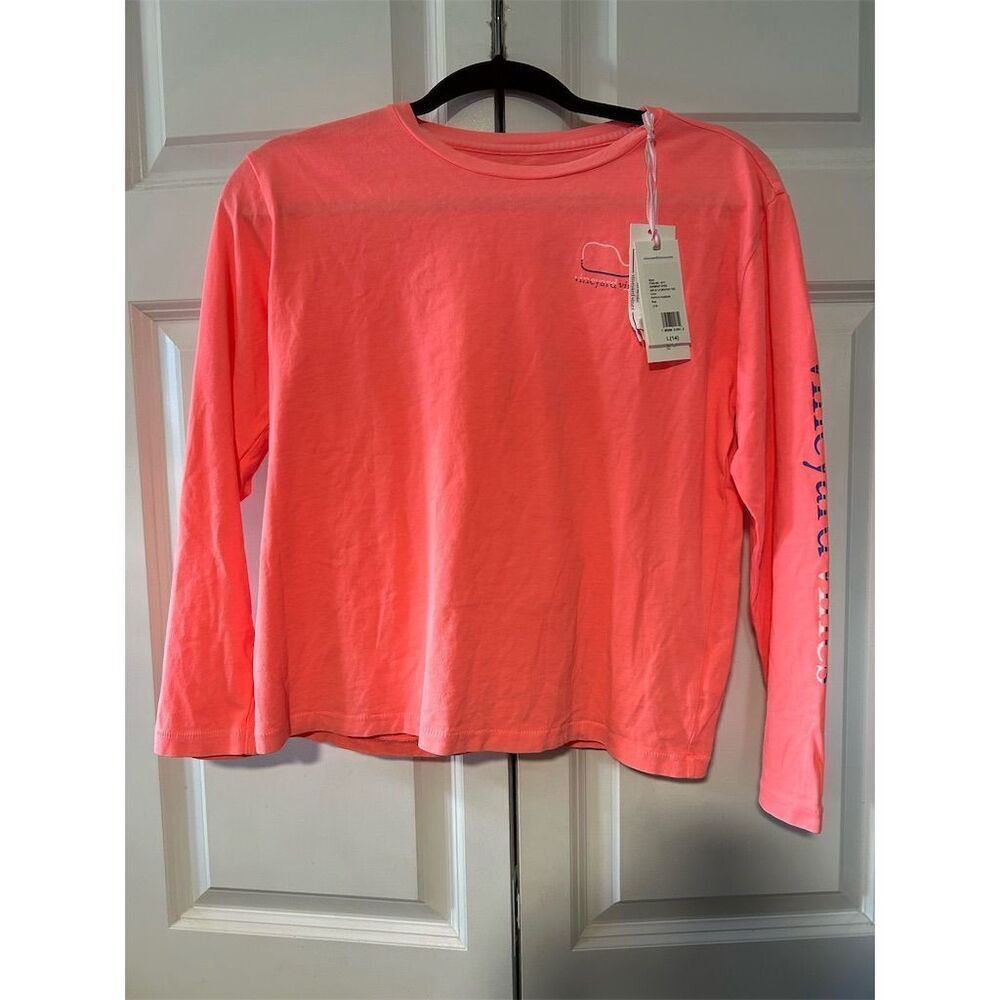 Vineyard Vines Girls' Long-Sleeve Graphic Tee Orange Size L Casual